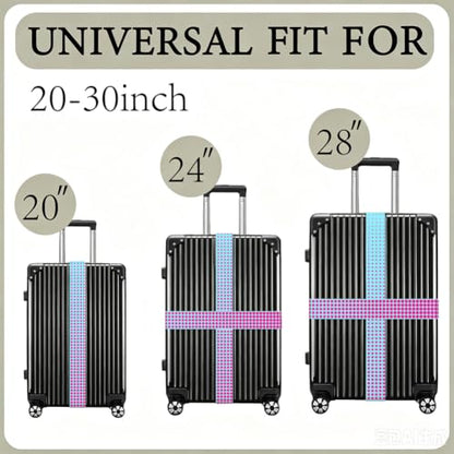 2Pcs Polka Dot Luggage Straps Colorful for Suitcases 23.6"-35.4" - color: Polka Dot