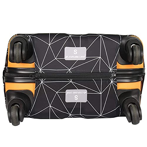 Explore Land Luggage Cover Fits 31-32 inch Case (Black Polygonal, XL) - color: Black Polygonal, size: XL