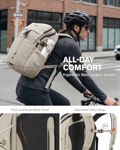 Tolaccea 30L Travel Backpack 15.6" Laptop Carry On Daypack for Work College - color: Kavir White