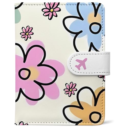 Passport Holder, Cute Travel Wallet Cover with RFID Blocking,flower - color: N-Petal
