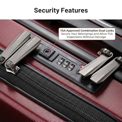 Ricardo Beverly Hills Brentwood Hardside Luggage Collection – Expandable Suitcases with Wheels and TSA Lock, 21" FastAccess Carry-on & 25" Medium Check-in, 2-Piece Set, Crimson - color: Crimson, size: 2-Piece Set (21" FastAccess & 25" Medium Check-in)