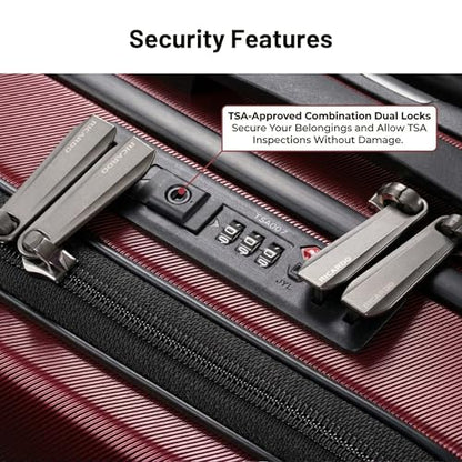 Ricardo Beverly Hills Brentwood Hardside Luggage Collection – Expandable Suitcases with Wheels and TSA Lock, 21" FastAccess Carry-on & 25" Medium Check-in, 2-Piece Set, Crimson - color: Crimson, size: 2-Piece Set (21" FastAccess & 25" Medium Check-in)