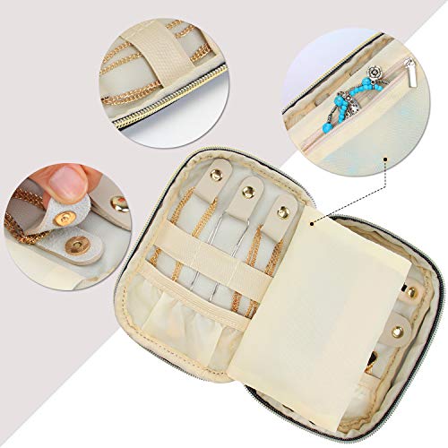 Teamoy Travel Jewelry Organizer Case, Small Jewelry Storage Bag, Gray - color: Gray