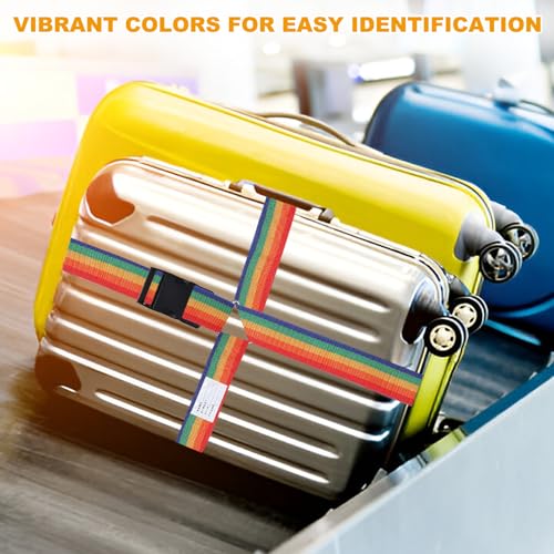 MECCANIXITY Cross Luggage Straps with Quick-Release Buckle Name ID Card Adjustable Suitcase Belt Strap for Suitcase Briefcase Backpack Travel, Gray, Pack of 2 - color: Gray