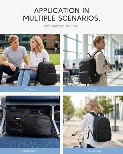 40x30x15 cm Personal Item Travel Bag,16x12x6 inch Small Carry On Backpack 20L, Flight Approved Underseat Travel Bag Cabin Size Lightweight Black - color: Black