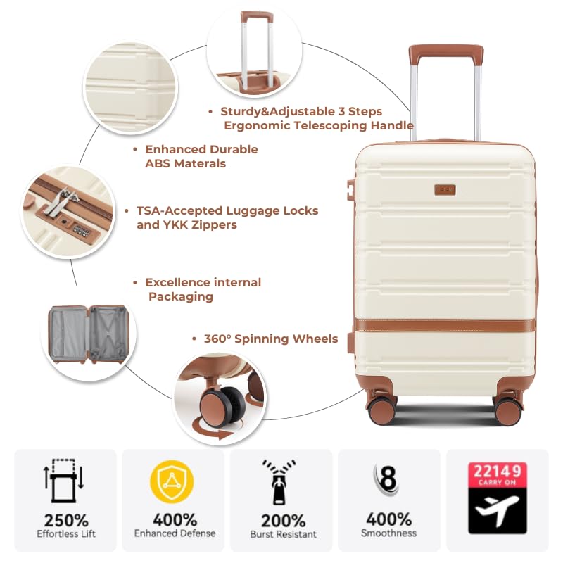 NEISIA Luggage Sets 3 Piece with spinner wheels, PC+ABS Hard Shell Travel Luggage,Lightweight Carry-on suitcases with TSA Lock,YKK Zippers - color: Black
