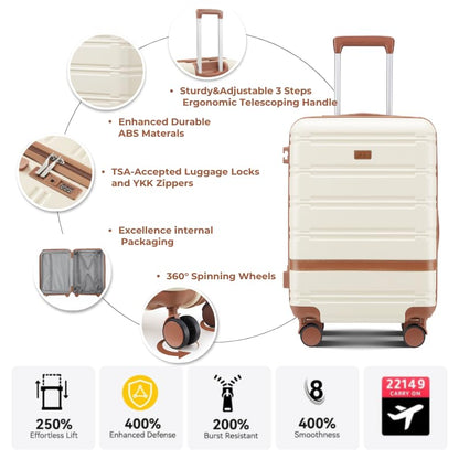 NEISIA Luggage Sets 3 Piece with spinner wheels, PC+ABS Hard Shell Travel Luggage,Lightweight Carry-on suitcases with TSA Lock,YKK Zippers - color: Black