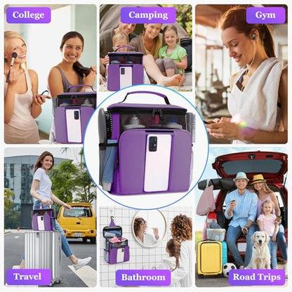 Dorm Room Essentials for College Students Girls Boys Guys, Shower Caddy - color: Purple