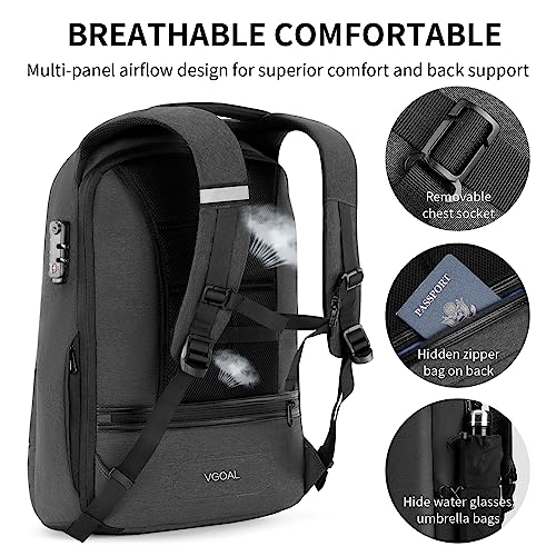 VGOAL Travel Backpack 17 inch Anti Theft Laptop Bag for Men Women - color: Fg6303-17