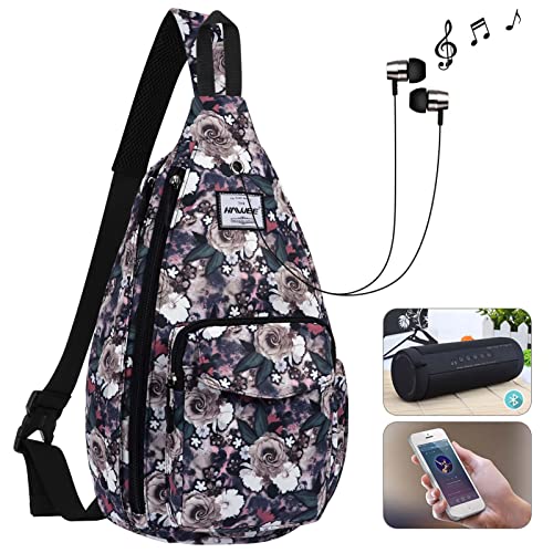 Backpack Sling for Women Anti-Water Crossbody Bag Inclined Adjustable Pack - color: Gray Rose