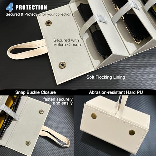 Longjet Sunglasses Organizer Travel Glasses Case Eyeglasses Storage Box - color: Beige