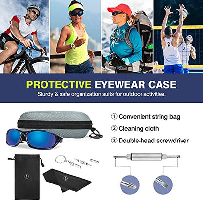 MoKo Semi Hard Shell Sunglasses Case, Unisex Protective Eyeglass Case Glasses Case Holder with Metal Hanging Hook - color: Gray-eva, size: 1 Pack