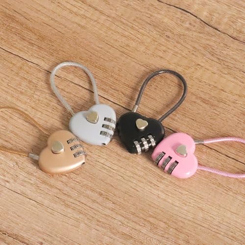 4 Pcs Heart Padlock Small Heart Lock with Key for Jewelry Box Diary Book