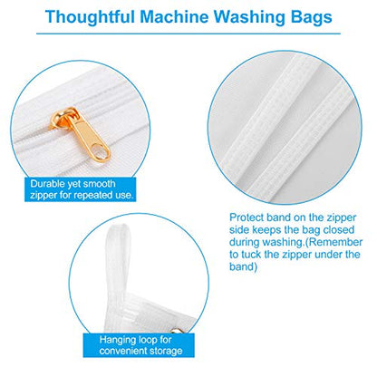 GOGOODA 3 Pack Delicates Laundry Bags, Fine Mesh Wash Bag with Hanging Loop - size: 3 set (3 Medium)
