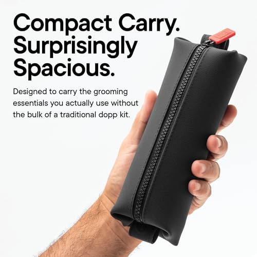 TOOLETRIES The Koby Dopp Kit Toiletry Bag- Mini 8.5" x 2.75" x 2", Charcoal - color: Charcoal, size: Mini 8.5” x 2.75” x 2”