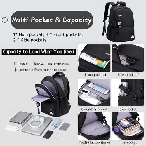 Bansusu Kids Rolling Backpack for Boys School, Classic School Bag Roller Boys Backpack with 2 Wheels, Black - color: 2 Wheels-black, style: 2 Wheels