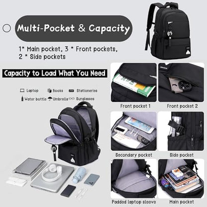 Bansusu Kids Rolling Backpack for Boys School, Classic School Bag Roller Boys Backpack with 2 Wheels, Black - color: 2 Wheels-black, style: 2 Wheels