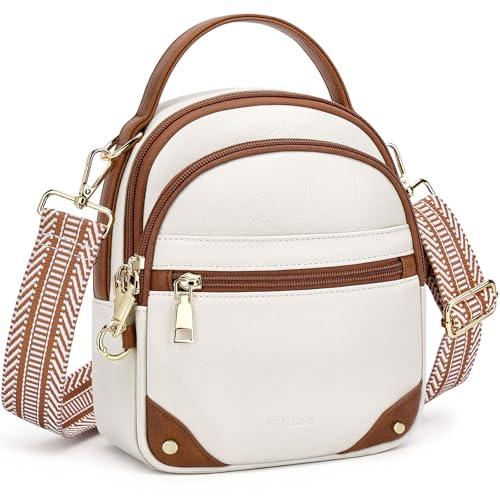 Anti Theft Crossbody Bag for Women RFID Small Purse Travel - color: Beige Brown