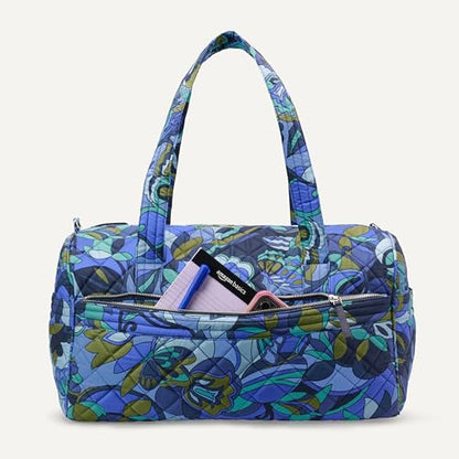 Amazon Essentials Women's Quilted Weekender Duffel Bag, Blue Paisley, One Size - color: Blue Paisley