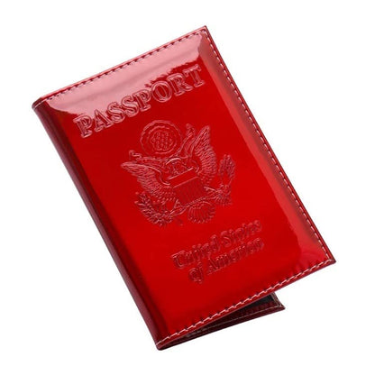 Chrome Passport Cover Vaccine Card Holder Combo, Passport Holder with Vaccine Card Slot (Red) - color: Red