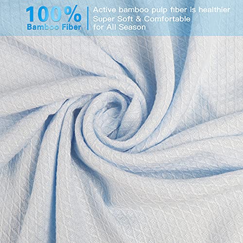 AmyHomie Cooling Blanket King Size 90"x108", 100% Rayon Derived from Bamboo - color: Blue, size: King (108"x90")