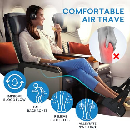 Foot Hammock for Plane Travel, Airplane Trip Foot Rest, Black - color: Black