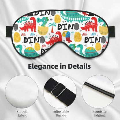 Dinosaur with Palms Sleep Mask Eye Mask with Adjustable Strap Eye Sleep Shade Cover Blocks Light for Women Men Airplane Travel Nap - color: Dinosaur With Palms