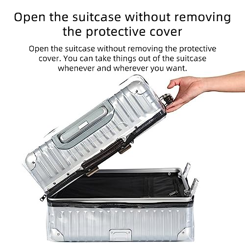Veki Clear Suitcase Cover PVC Protector - color: Middle Open, size: 26inch