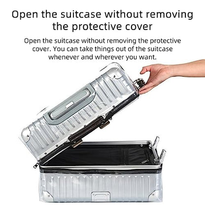Veki Clear Suitcase Cover PVC Protector - color: Middle Open, size: 30inch