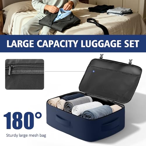 Travel Backpack for Men, 50L Expandable Large Carry On TSA Backpack, Blue - color: Blue