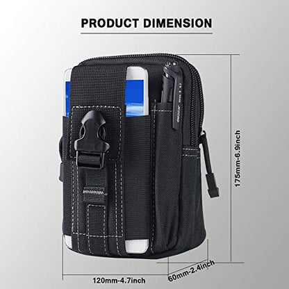 Tactical Waist Belt Bag | Universal Outdoor EDC Military Holster Wallet Pouch Phone Case Gadget Pocket for iPhone X 8 7 6 6s Plus Samsung Galaxy S8 S7 S6 S5 S4 S3 Note 8 5 4 3 2 LG HTC - color: Kakhi