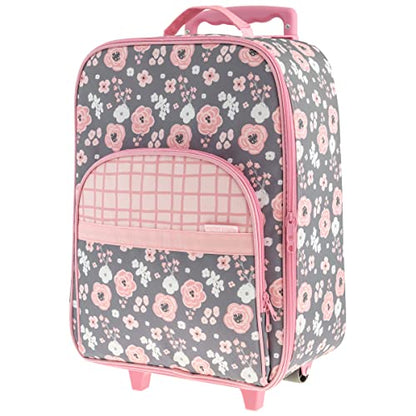 Stephen Joseph Kids' Rolling Carry-On Luggage, Charcoal Flower - color: Charcoal Flower