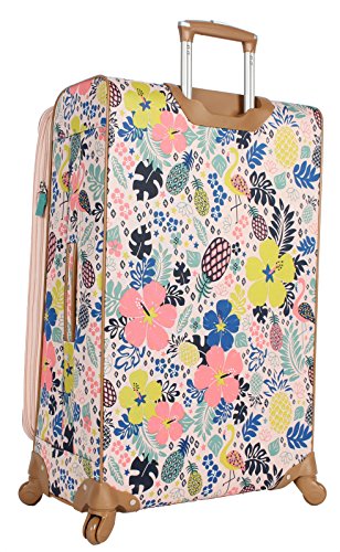 Lily Bloom Luggage Set 4 Piece Suitcase Collection With Spinner Wheels For Woman (Trop Pineapple) - color: Trop Pineapple