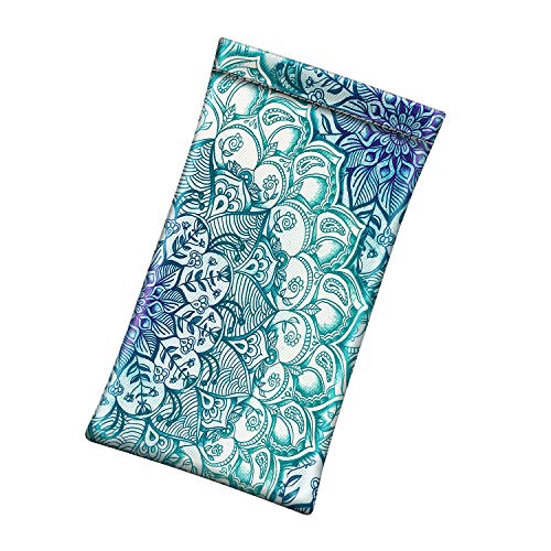 FINTIE Soft Eyeglasses Case with Cleaning Cloth, Squeeze Top Glasses Pouch - color: Emerald Illusions