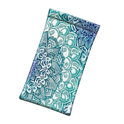 FINTIE Soft Eyeglasses Case with Cleaning Cloth, Squeeze Top Glasses Pouch - color: Emerald Illusions