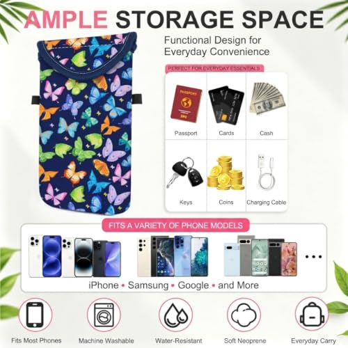 KJQJLY RFID Blocking Neoprene Cell Phone Sleeve (Butterfly) - color: Butterfly