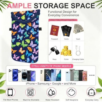 KJQJLY RFID Blocking Neoprene Cell Phone Sleeve (Butterfly) - color: Butterfly