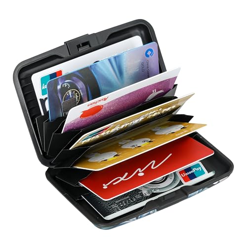 ELFISH RFID Aluminum Wallet Credit Card Protector Case Holder for Men Women - color: Cute Flowers