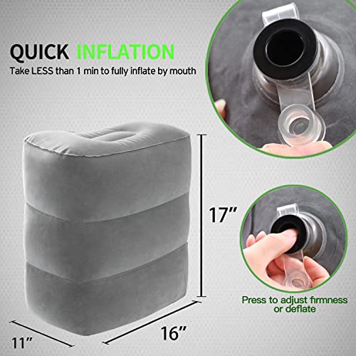 Betus Inflatable Travel Foot Rest Pillow - Ultra Comfortable and Compact - Toddle & Kids Leg Rest Stool for Long Flight/Trip by Airplane or Car - color: Foot Pillow