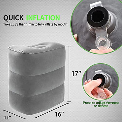 Betus Inflatable Travel Foot Rest Pillow - Ultra Comfortable and Compact - Toddle & Kids Leg Rest Stool for Long Flight/Trip by Airplane or Car - color: Foot Pillow