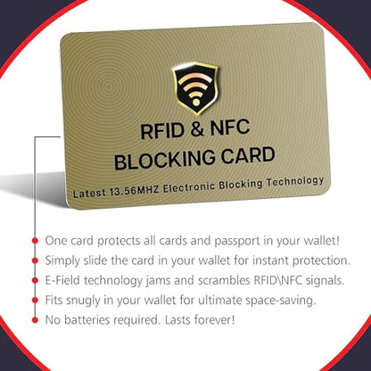 SaiTech IT 5 Pack RFID Blocking Card for Credit Debit ID Card, Golden - color: Golden