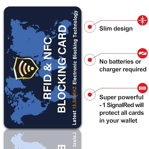 SaiTech IT 5 Pack RFID Blocking Card for Credit Debit ID Card, WM Blue - color: Blue WM