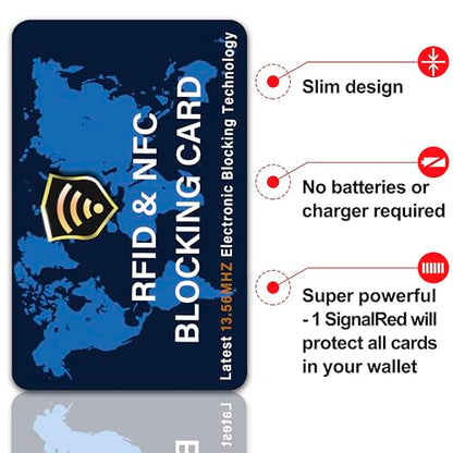 SaiTech IT 5 Pack RFID Blocking Card for Credit Debit ID Card, WM Blue - color: Blue WM