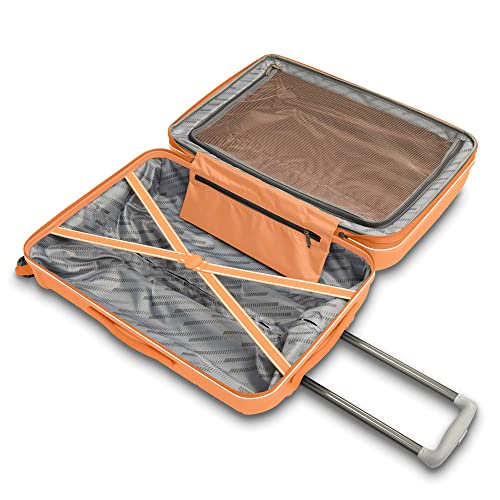American Tourister Stratum 2.0 Expandable Hardside Luggage with Spinner Wheels, 24-Inch Checked-Medium, Papaya - color: Papaya, size: 24-Inch Checked-Medium