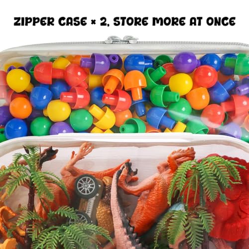 2 Pcs Clear Hard Shell Plastic Zipper Storage Case for Makeup Toiletries