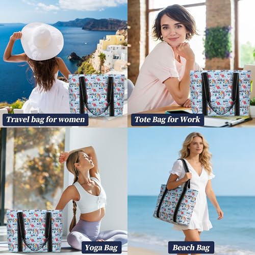Tote Bag for Women with LaptopCompartment & Cup Holder - color: Sunny Pasture