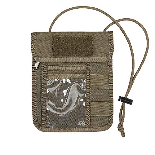 EXCELLENT ELITE SPANKER Passport Holder Nylon Neck Pouch with Lanyard - color: Ranger Green