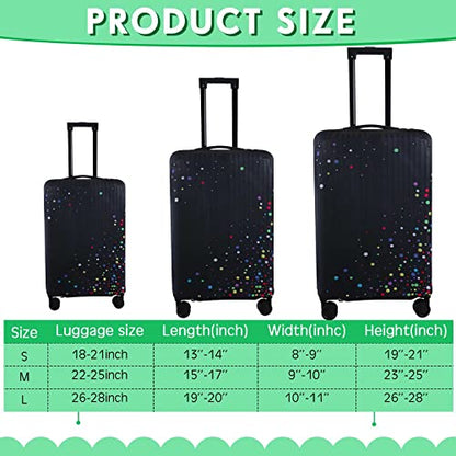 Sanwuta 3 Pcs Luggage Cover Washable Suitcase Protector Cover Anti Scratch Case Fits 18-28 Inch Luggage, 3 Sizes, colorful Dot Style