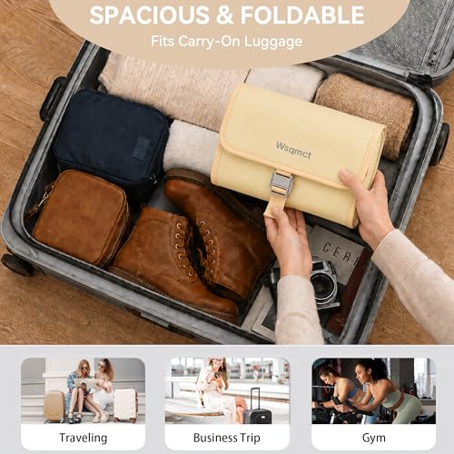 Hanging Travel Toiletry Bag for Women, Makeup Cosmetic Bag Organizer - color: Apricot