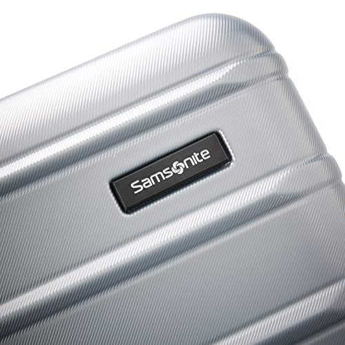 Samsonite Omni 2 24-Inch Medium Checked Hardside Luggage with 360° Spinner Wheels - Scratch Resistant Hardshell - TSA Lock - Expandable Polycarbonate Shell for Lightweight Travel - Artic Silver - color: Arctic Silver, size: Checked-Medium Spinner